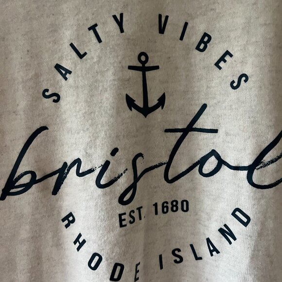 Sz XL Bristol Salty Vibes Crewneck Cream Pullover Sweater Stretch - Picture 3 of 9
